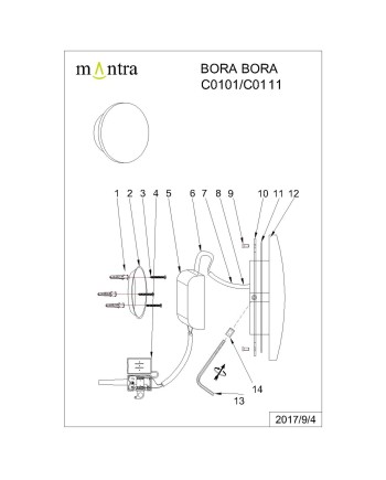 BORA BORA * APLIQUE LED REDONDO BLANCO - 6W 3000K